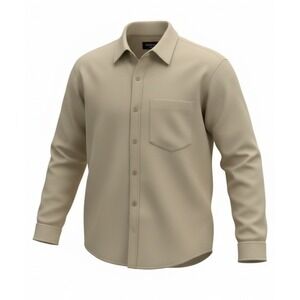 Mode of One Button Down Shirt Men's Long Sleeve Dark Ecru size S NEW